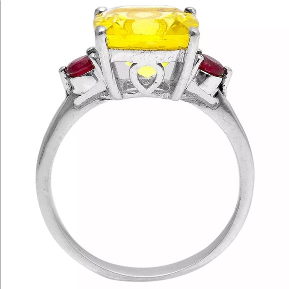 Gorgeous faceted lemon quartz sterling silver rings - Picture 4 of 5